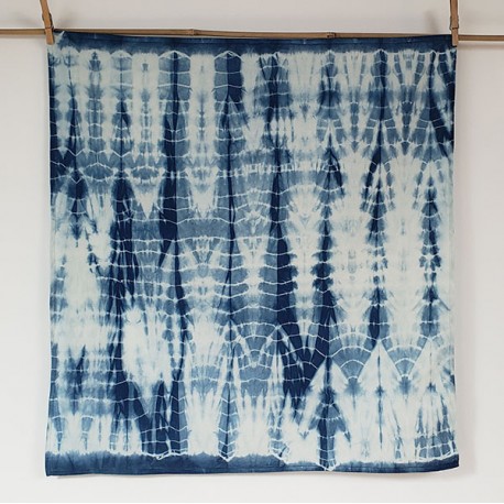 Indigo Arashi shibori - 70 cm